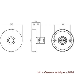 Intersteel Essentials 3990 beldrukker rond verdekt diameter 53x10 mm RVS - A26007295 - afbeelding 2