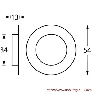Intersteel Essentials 4476 schuifdeurkom diameter 34/55 mm RVS - A26007659 - afbeelding 2