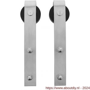 Intersteel Living 4501 set van 2 rollers recht voor schuifdeursysteem 450101 met bevestiging roestvast staal - A26008786 - afbeelding 1