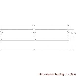 Intersteel Living 4501 tussenrail 45 cm voor schuifdeursysteem inclusief bevestigingsset roestvast staal - A26008788 - afbeelding 2