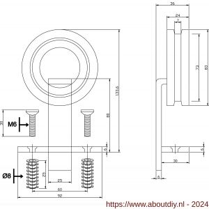 Intersteel Living 4501 set van 2 rollers open wiel 155 mm voor schuifdeursysteem 450122 met bevestiging roestvast staal - A26008792 - afbeelding 2
