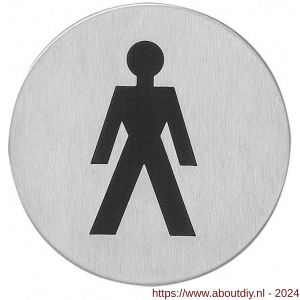 Intersteel Living 4600 pictogram zelfklevend rond WC heren RVS - A26007667 - afbeelding 1