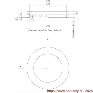 Intersteel Essentials 4760 schuifdeurkom glasdeur 55 mm RVS - A26003356 - afbeelding 2