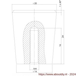 Intersteel Essentials 8510 meubelknop conisch diameter 20 mm RVS - A26007873 - afbeelding 2
