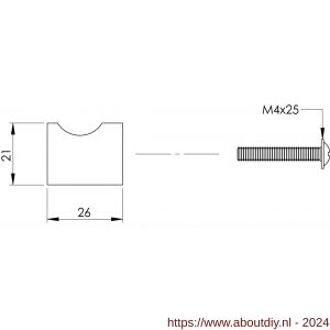 Intersteel Essentials 8520 meubelknop 852042 vingergrip diameter 21 mm RVS - A26007875 - afbeelding 2