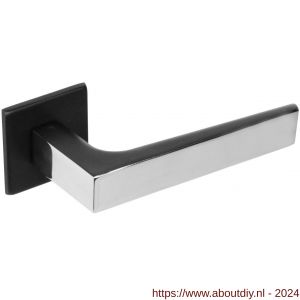 Intersteel Exclusives 0723 deurkruk Moors nummer 1 met vierkante rozet 50x50x5 mm geveerd RVS gepolijst-zwart - A26008816 - afbeelding 1