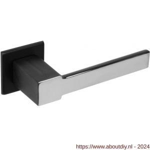 Intersteel Exclusives 0725 deurkruk Moors nummer 5 met vierkante rozet 50x50x5 mm geveerd RVS gepolijst-zwart - A26008818 - afbeelding 1