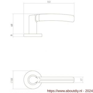 Intersteel Exclusives 1323 deurkruk Elegant Fusion op rozet diameter 55 mm EN 1906/4 RVS gepolijst - A26006903 - afbeelding 2