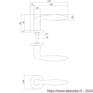 Intersteel Essentials 0199 deurkruk Sigaar op rozet sunset (PVD) - A26000721 - afbeelding 2