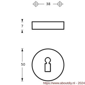 Intersteel Essentials 3224 sleutelplaatje kunststof verdekt diameter 49x7 mm PVD messingkleur - A26002614 - afbeelding 2