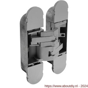 Intersteel Exclusives 4626 scharnier zamak 130x30 mm 3D verstelbaar binnenwerk grijs gelakt-grijs gelakte afdekkappen - A26008875 - afbeelding 1