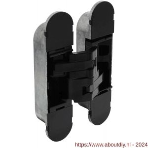 Intersteel Exclusives 4626 scharnier zamak 130x30 mm 3D verstelbaar binnenwerk zwart-zwarte afdekkappen - A26008876 - afbeelding 1