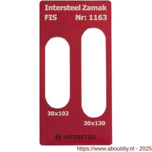 Intersteel 4631 inlegplaat voor Intersteel verdekt scharnier 130x30 mm - A26010494 - afbeelding 1
