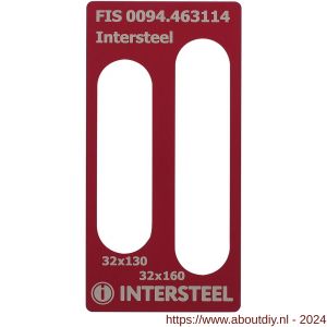 Intersteel 4631 inlegplaat voor Intersteel verdekt scharnier 160x32 mm - A26010495 - afbeelding 1