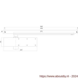 Intersteel Essentials 4801 deurdranger met glijarm 124 207x55x40 mm sluitkracht 3 zilvergrijs - A26008943 - afbeelding 2