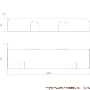 Intersteel Essentials 4801 afdekkap 181 voor deurdrangers 260~275x59~62 RVS gepolijst - A26006954 - afbeelding 2