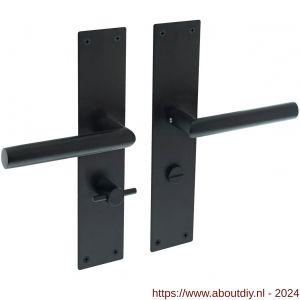 Intersteel Living 0583 deurkruk Jura met langschild 250x55x2 mm WC 63/8 mm RVS-zwart - A26007109 - afbeelding 1