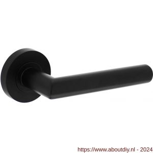 Intersteel Living 1693 deurkruk Bastian op rond geveerde rozet zwart - A26008993 - afbeelding 1