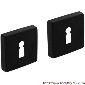 Intersteel Living 3093 rozet met sleutelgat 50x50x10 mm met 7 mm nokken aluminium-zwart - A26010532 - afbeelding 1