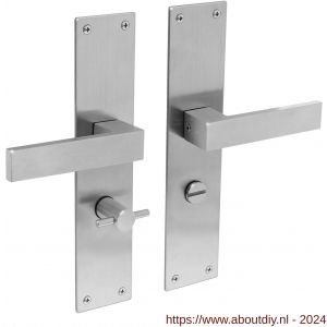Intersteel Essentials 0571 deurkruk Amsterdam met schild 255x55x2 mm WC 63/8 RVS - A26008397 - afbeelding 1