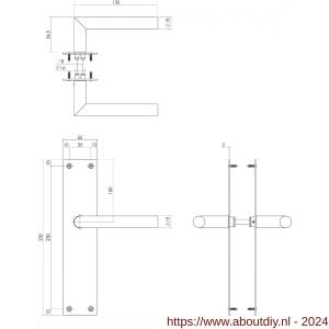 Intersteel Essentials 0583 deurkruk Jura met langschild 250x55x2 mm blind RVS - A26007141 - afbeelding 2