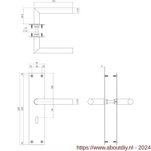 Intersteel Essentials 0583 deurkruk Jura met langschild 250x55x2 mm SL 56 mm RVS - A26007142 - afbeelding 2