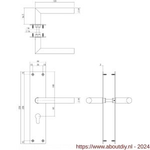 Intersteel Essentials 0583 deurkruk Jura met langschild 250x55x2 mm PC 55 mm RVS - A26007143 - afbeelding 2