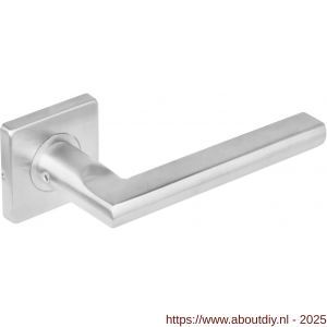 Intersteel 1252 deurkruk 1252 Hoek 90 graden plat op rozet vierkant dubbel geveerd RVS - A26010556 - afbeelding 1