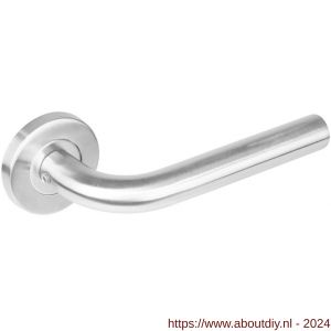 Intersteel Essentials 1270 deurkruk Roermond op rond geveerde metalen onderrozet 7 mm nokken RVS (aflopend, vervangend artikelnummer 1235.101002) - A26009017 - afbeelding 1