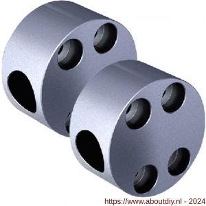 SecuBar barrière-stang aluminium steunen op de dag aluminium geanodiseerd set 2 stuks - A50750108 - afbeelding 1
