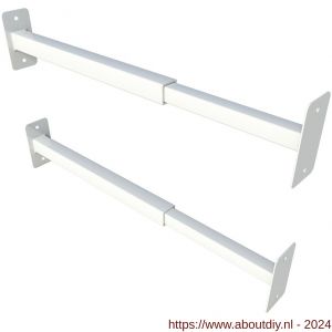 SecuBar Duo bovenlicht-klapraam barrière-stang staal 31-55 cm RAL 9010 wit - A50750117 - afbeelding 1
