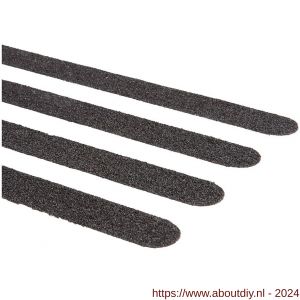 SecuCare antislip sticker langwerpig 19x600 mm binnen en buiten trap 15 treden set 15 stuks zwart - A50750276 - afbeelding 1