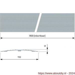 SecuCare drempelvervanger 11 cm inkortbaar L 95 cm inkortbaar blank geanodiseerd - A50750234 - afbeelding 3