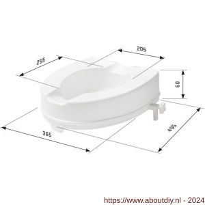 SecuCare toiletverhoger met klep 6 cm hoog maximaal klep verwijderbaar 225 kg - A50750290 - afbeelding 3