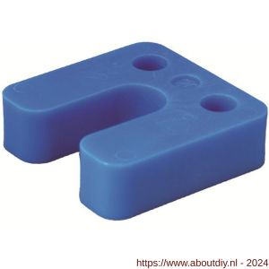 GB 34761 drukplaat met sleuf blauw 20 mm 70x70 mm kunststof in zakverpakking - A18000854 - afbeelding 1