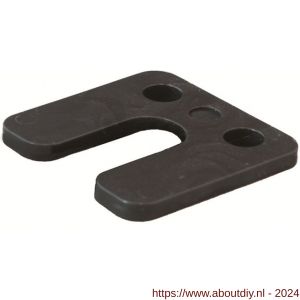 GB 34845 hogedrukplaat met sleuf 5 mm 70x70 mm zwart ABS in zakverpakking - A18000869 - afbeelding 1