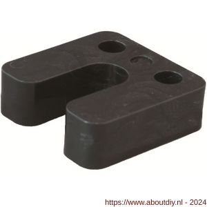 GB 34860 hogedrukplaat met sleuf 20 mm 70x70 mm zwart ABS in zakverpakking - A18000871 - afbeelding 1