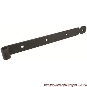 GB 42811 heng vierkante gaten voor pen diameter 16 mm 600 mm 45x6 mm epoxy coating zwart 5/9x9 mm - A18002051 - afbeelding 1