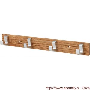 Hermeta 0654 handdoekrek 4-haaks hout-aluminium EAN sticker - A20100701 - afbeelding 1