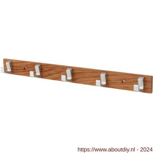 Hermeta 0655 handdoekrek 5 haaks hout-aluminium - A20100704 - afbeelding 1