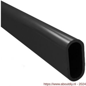 Hermeta 1014 garderobebuis recht ovaal Gardelux 1 30x14 mm L 200 cm mat zwart EAN sticker - A20101546 - afbeelding 1