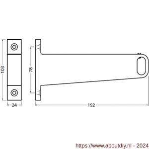 Hermeta 1071 garderobebuis steun eind rechts Gardelux 1 type 4 nieuw zilver EAN sticker - A20102165 - afbeelding 2