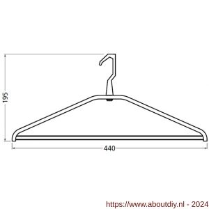 Hermeta 1263 garderobe kledinghanger Gardelux 2 zelfrichtend broekregel mat naturel - A20101636 - afbeelding 1