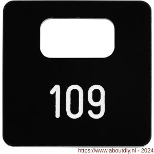 Hermeta 2100 garderobe nummerplaatje Gardelux 2 voor bezoeker zwart - A20100561 - afbeelding 1