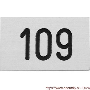 Hermeta 2105 garderobe nummerplaatje Gardelux 2 voor garderobelijst zilver - A20101386 - afbeelding 1