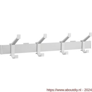 Hermeta 2681 wand garderobe kapstok serie A 4-haaks aluminium winkelverpakking - A20100618 - afbeelding 1