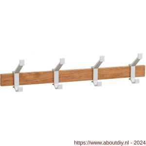Hermeta 2681 wand garderobe kapstok serie A 4-haaks hout winkelverpakking - A20100619 - afbeelding 1