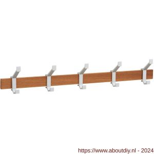 Hermeta 2682 wand garderobe kapstok serie A 5-haaks hout winkelverpakking - A20100621 - afbeelding 1