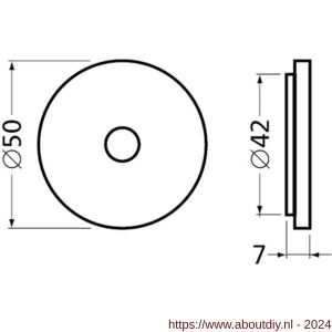 Hermeta 3531 leuninghouder zuil D=20 mm L=71 mm 2x M8 nieuw zilver EAN sticker - A20101006 - afbeelding 2