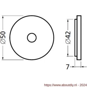 Hermeta 3564 leuninghouder rozet 60 mm met gat 8,5 mm naturel EAN sticker - A20100961 - afbeelding 2